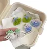 "Serenidad de Principios de Verano" Pendientes de Flor de Cuentas de Colores, Clips para Orejas No Perforadas, Exquisitos Pendientes Ligeros de Lujo para Primavera y Verano