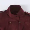 Ins atacado de roupas femininas estilo europeu e americano 2026 Outono Jaqueta de Couro Camurça Efeito Nó de Corda Peça de Roupa Exterior 6318244