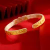 Pulsera de Plata de Ley Esmaltada Estilo Palacio para Mujer Pulsera de Plata Pura 9999 Estilo Chino Plata Dorada para Regalo de Madre y Novia