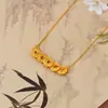 Colar com Borla de Moeda dos Cinco Imperadores para Mulheres, Novo Estilo Chinês Fashion 2025, Design de Moeda de Cobre, Corrente de Clavícula Elegante de Luxo Leve de Nicho