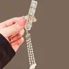 Pinza para el pelo con borla de perlas y flores azules estilo francés para mujer, nuevo clip para patillas laterales, pinza de pico de pato para flequillo, accesorio de moda para el cabello