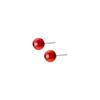 Nalan Plata de Ley S925 Estilo Navideño Simple Clip para Oreja de Reno Pendientes de Circonita Roja Granate G4302