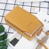 Bolsa para teléfono móvil de doble capa con patrón de lichi, cartera larga de moda para mujer, bandolera cruzada, bolsa súper suave con múltiples ranuras para tarjetas al por mayor