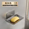 Suporte de Sabonete Sem Furos Bandeja de Sabonete para Banheiro Suporte com Drenagem Suporte de Armazenamento de Sabonete para Banheiro Suporte Doméstico Montado na Parede