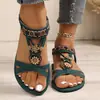 Sandalias Planas Transpirables Casuales de Verano Bohemio de Gran Tamaño para Mujer, Pantuflas de Mujer de Fábrica