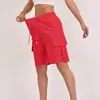 Amazon Shorts Casuais de Cintura Alta Verão 2025 Bolso Calça Cargo Botão Cruzado Amarração Tendência da Moda