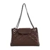 Nova Bolsa de Ombro Único com Corrente de Linha Bordada Outono Casual Fashionável Retrô Sob o Braço Versátil Pequena Estilo Chanel Luxo Leve Bolsa de Trabalho