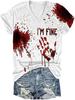 Fornecimento direto da fábrica transfronteiriço quente Camisetas de manga curta com decote em V e estampa 3D de Halloween para homens e mulheres atacado e varejo