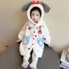 Roupão de coral fleece para meninas, espessado para aquecimento no outono e inverno, roupão com capuz, roupa de casa infantil com metade de fleece, pijamas de desenho animado