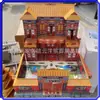 Frete Grátis para Suprimentos Sacrificiais e Funerários, Recorte de Papel do Pátio do Palácio, Pátio Vermelho Dobrável Sacrificial, Festival Qingming e Festival Zhongyuan