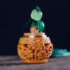 Sândalo Oco Porta Comprimidos Incenso Difusor Pingente Sachê Ornamento Pendente Corrente de Celular Chaveiro Acessório Portátil