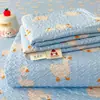 2026 Nueva Sábana de Cama de Algodón Acolchado Arrugado de Dibujos Animados Pieza Única Sábana de Cama para Dormitorio de Estudiantes Funda de Almohada Juego de Tres Piezas
