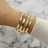 Pulsera de cadena simple retro transfronteriza de Europa y Estados Unidos, moda para mezclar y combinar, pulsera abierta, joyería, combinación de viento apilada, venta al por mayor