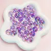 Cuentas Sueltas Cuentas Redondas Transparentes Chapadas en UV Cadena para Teléfono Cuentas de Hilo Joyería DIY Accesorios Joyería al por Mayor