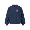 Moletom com gola redonda e estampa de letras da moda para homens, estilo primavera e outono, corte solto, marca trendy europeia e americana, camisa esportiva casual versátil