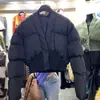Moda Nova Outono e Inverno 2026 Design Versátil Gola V Curta Quente Jaqueta Puffer Manga Longa Casaco de Algodão