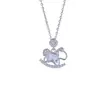 Yuebao Joyería Aguamarina Plata de Ley S925 Caballo Mecedora Collar de Clavícula de Alta Gama Año del Caballo Producto Nuevo Popular de Xiaohongshu