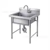 Fregadero de Acero Inoxidable 304 para Comercio Exterior Transfronterizo, Fregadero Comercial Simple/Doble/Triple, Lavabo Escolar, Fregadero para Lavado de Platos de Cocina/Comedor