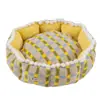 Cama Redonda para Gato Otoño-Invierno Floral 3D, Cama para Perro de Peluche, Cama Espaciosa para Gato y Perro con Respaldo y Recinto, Cama para Mascotas para Ventas Transfronterizas
