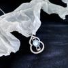 Nuevo collar de calabaza de plata de ley 925 de estilo chino para mujer, diseño de nicho combinable, colgante de piedra lunar, joyería de lujo para el cabello.