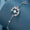 Pulsera Elegante Sencilla Azul de Eucalipto y Pájaro para Mujer Lujo Ligero Nicho Diseño de Alta Gama Sentido Cotidiano Elegante Pulsera Versátil