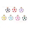 Accesorios de Fútbol Coloridos Estilo Deportivo Piezas de Esmalte Colgantes de Aleación para DIY Cadenas para Teléfono Llaveros Dijes Hechos a Mano