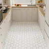 Tapete de Piso de Cozinha em PVC, Antiderrapante, à Prova de Óleo, Limpável, Lavável, Tapete de Porta Impermeável, Tapete de Pé para Entrada de Varanda, Tapete de Couro