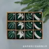Natal 6cm bola aveludada bordô em caixa Ornamento DIY bola pintada de verde Decoração para pendurar em árvore de Natal bola pintada