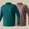 280g Terciopelo AlemánOtoño/Invierno Doble Cara Cepillado Terciopelo Cuello Alto Manga Larga para Hombre Caliente Capa Base Ropa de Otoño Camiseta Interior