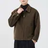 Abrigo de Lana para Hombre Otoño e Invierno 2025 con Solapa, Cachemir de Doble Cara, Corte Holgado, Abrigo de Talla Grande sin Forro