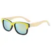 Caja de Gafas de Bambú con Clavo de Arroz de Moda Transfronteriza Gafas de Sol con Patas de Bambú Marco de Sándwich de Hierro Gafas de Sol de Madera
