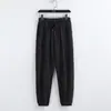 Pantalones Cortos de Color Sólido Sueltos de Algodón y Lino Estilo Chino para Hombre Moda Japonesa Casual Deportivos Jogger para Hombre
