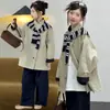 Chaqueta para niña 2026 nueva colección de otoño, top de trabajo de estilo coreano moderno con cuello alto, chaqueta cortavientos para niña de primavera y otoño