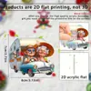 Juego de 4 Adornos Colgantes Decorativos Acrílicos Planos 2D Nuevos Transfronterizos para Coche Decoración de Interiores de Coche Simple y Elegante