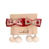 Acessório de Cabelo Laço Vermelho Infantil para Ano Novo, Grampo de Cabelo Estilo Tradicional para Meninas, Presilha de Cabelo Estilo Chinês Hanfu, Adorno de Cabelo para Bebê de Ano Novo
