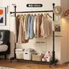 Cabideiro de chão resistente para uso doméstico no quarto, cabideiro interno móvel, varal simples, cabideiro de dormitório