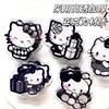 Clip de plástico acrílico para documentos, notas, exámenes, tipo Hello Kitty estilo Chanel, clip multifuncional de cola larga para estudiantes