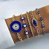 Pulsera Set Ojo Turco Personalidad Bohemia Transfronteriza Sentido del Diseño Cuentas Redondas Ojos Pulsera Apilada Multicapa