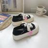 Beier Baotou Two-Wear Lazy Half Chinelos Femininos 2024 Verão Novos Sapatos Brancos Pequenos de Sola Alta Sapatos Casuais de Cabeça Grande