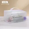 Bolsa de Maquiagem de Malha Grande Capacidade Personalizável com Logo, Necessaire Transparente Simples, Bolsa de Armazenamento de Cosméticos, Necessaire de Viagem