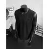 Colete Masculino Verão Cinza com Design de Rebites Bordado Espinhoso Estiloso High-End Camiseta Solta Camisa de Velho