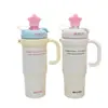 Termo Taza con Tapa de Estrella y Asa de Acero Inoxidable Gran Capacidad Taza Rompehielos Alta Apariencia Portátil Taza de Vacío con Popote Venta al por Mayor
