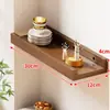 Prateleira de Parede de Madeira Maciça Cozinha Pendurada na Parede Divisória Reta Estante Sala de Estar Quarto Decoração de Armazenamento de Madeira