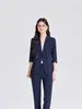 El Blazer Azul de Moda de Este Año para Mujer, Estilo Delgado de Primavera y Verano, Mangas Tres Cuartos, Sensación de Alta Gama, Chaqueta de Traje Casual Holgada