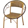 Silla de Ratán Silla de Ratán Tejido Silla de Ocio Exterior para Balcón Silla con Respaldo de Ratán Tejido para el Hogar Taburete Bajo Simple Silla Impermeable para Patio