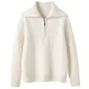 Suéter de cashmere gola alta trançado espesso com mangas raglan para outono e inverno para mulheres, pulôver de caimento solto, manga longa, cor sólida, suéter quente