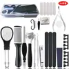 Conjunto de Ferramentas para Raspagem de Pés para Pedicure para Remover Pele Morta Calos Lixa para Pele dos Pés Lixa para Prancha dos Pés Tábua de Esfregar Calcanhar Pedra para Calcanhar Conjunto de Facas para Pedicure