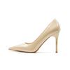 9888T Tacones Altos Zapatos de Mujer Tacón de Aguja Boca Baja PU Espejo Charol Zapatos de Mujer Rojo Angora Boca Baja Zapatos Individuales Zapatos de Mujer para el Trabajo