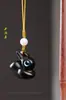 Coelho de sândalo verde este ano pingente de celular chaveiro de carro pingente de urso requintado decorações para mochila masculina e feminina