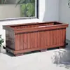 Macetero de Madera Anticorrosión, Caja de Plantación para Jardín Exterior, Maceta Rectangular de Madera, Macetero Divisor para Exteriores, Caja de Plantación de Verduras para Balcón